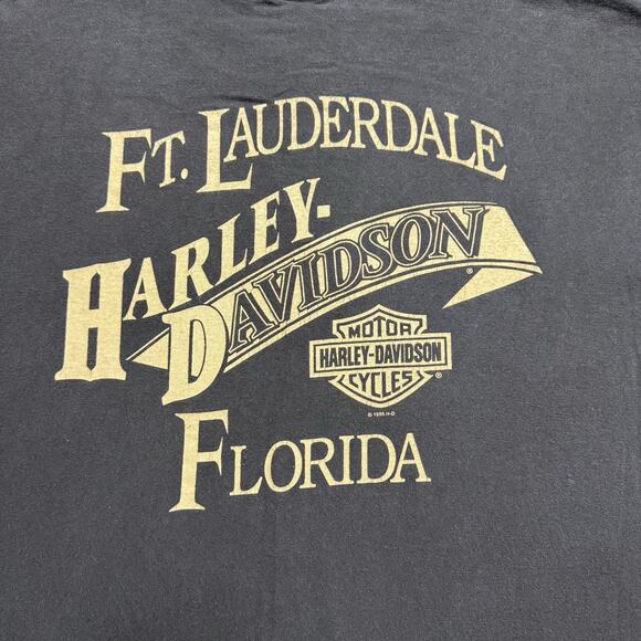Harley Davidson World Class Motorcycle T Shirt Mens XL Black 90s VTG Florida - Picture 8 of 11